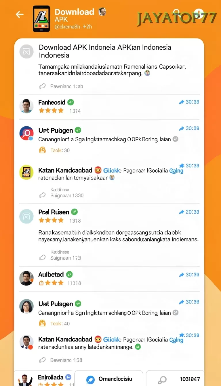 Cuplikan layar menu unduhan jayatop77 untuk perangkat Android